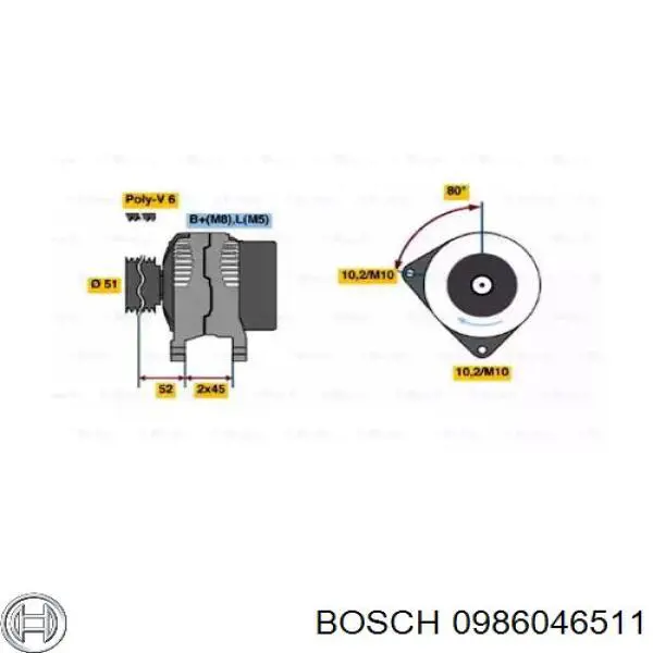 0 986 046 511 Bosch генератор