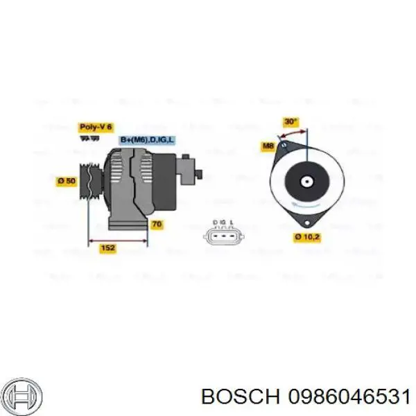 0986046531 Bosch генератор
