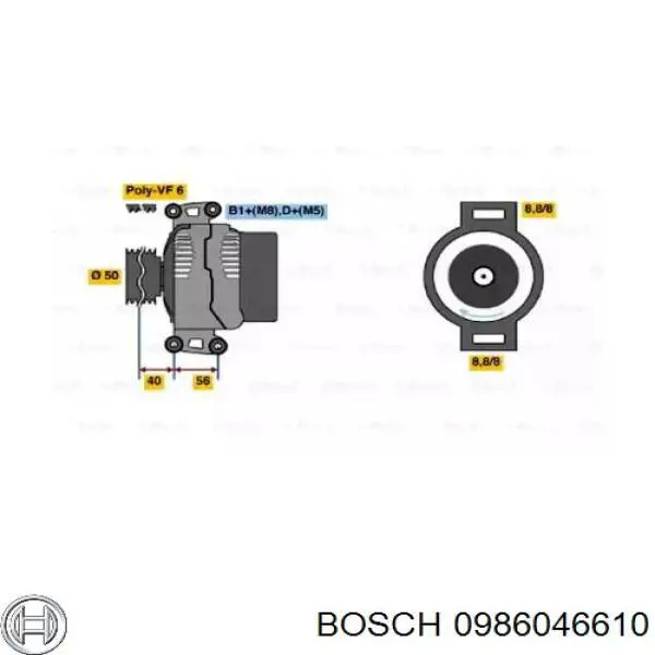 Генератор 0986046610 Bosch