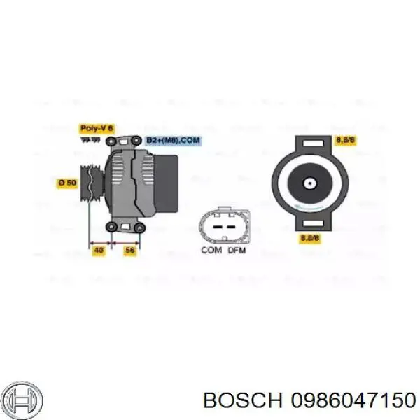 0 986 047 150 Bosch генератор