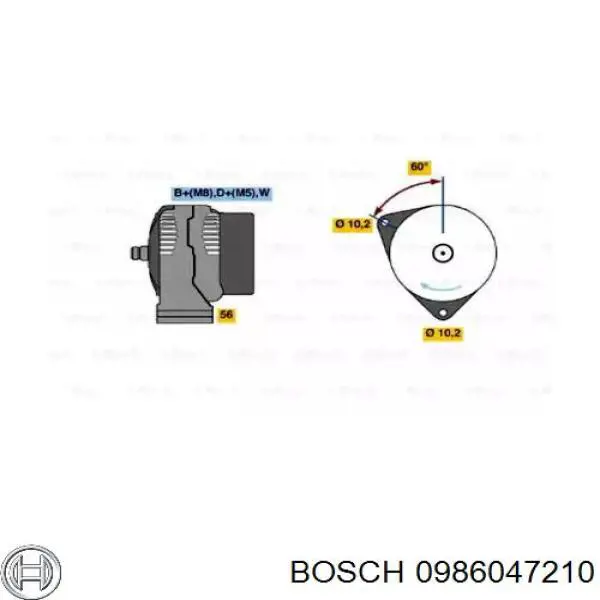 Генератор 0986047210 Bosch