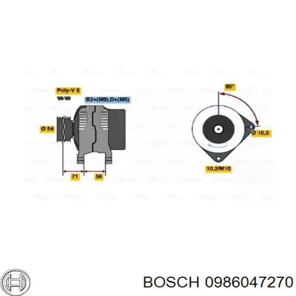 0 986 047 270 Bosch генератор