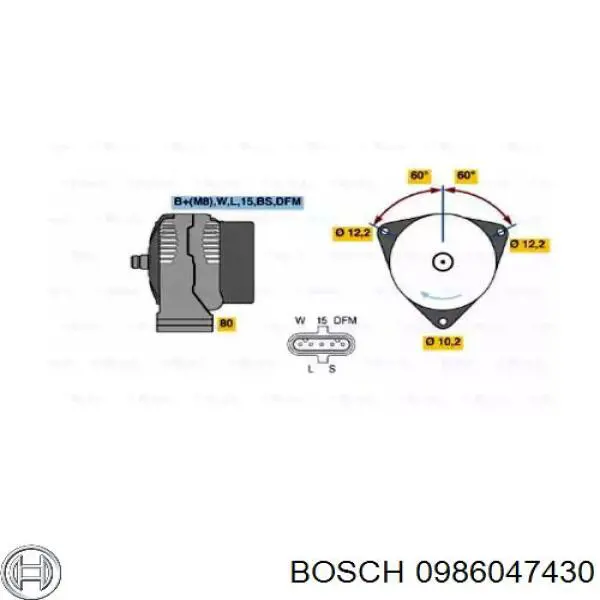 0986047430 Bosch генератор