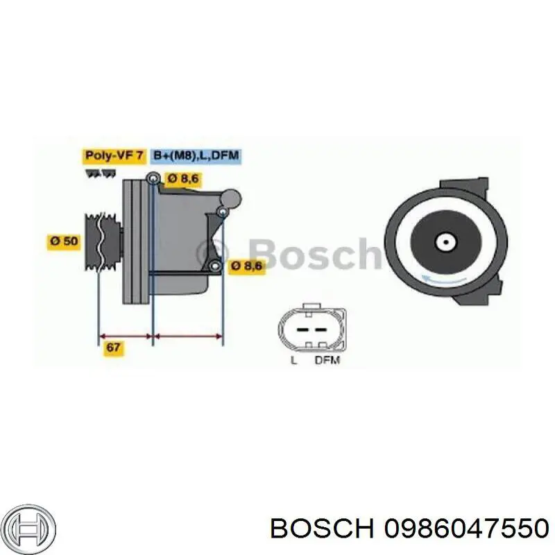 Купить 0986047550 Bosch Генератор
