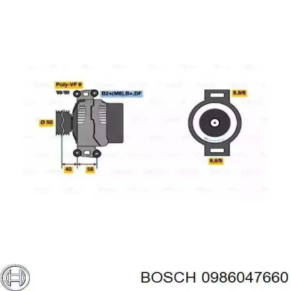 Генератор 0986047660 Bosch