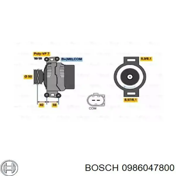 Генератор 0986047800 Bosch