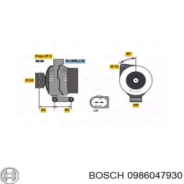 Генератор 0986047930 Bosch