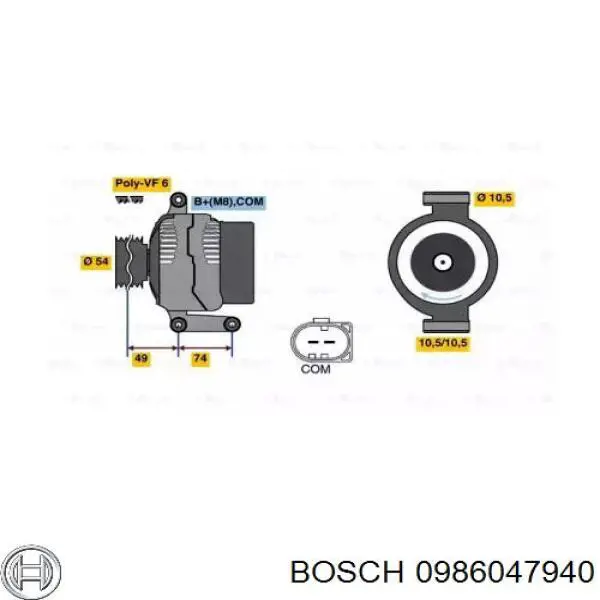 0986047940 Bosch генератор