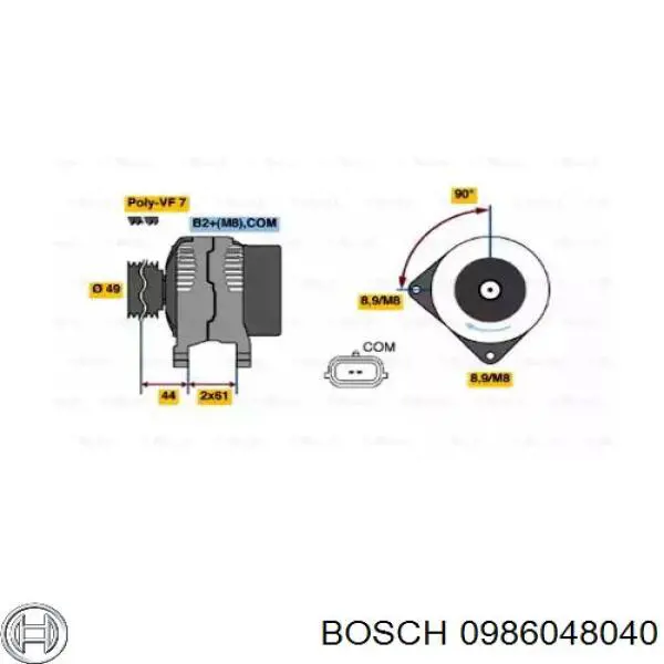 Генератор 0986048040 Bosch