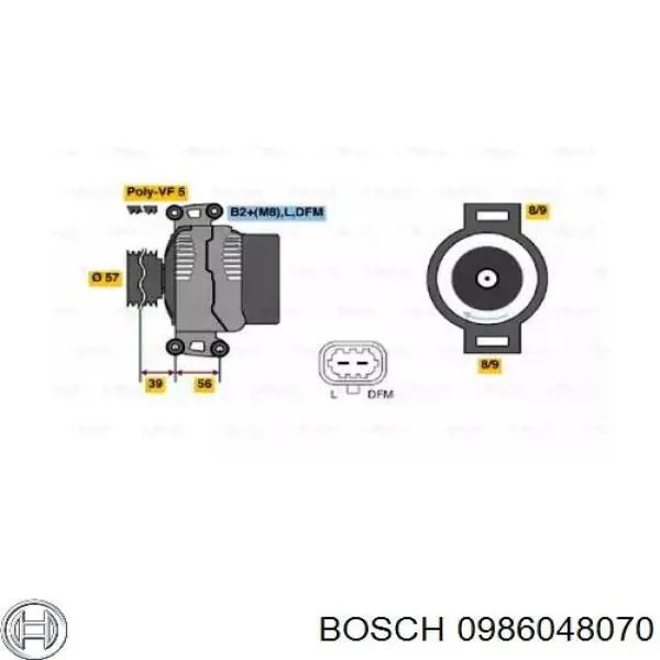 0986048070 Bosch генератор