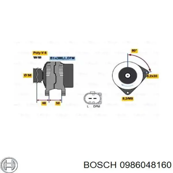 0986048160 Bosch генератор