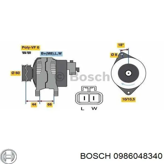 Генератор 0986048340 Bosch