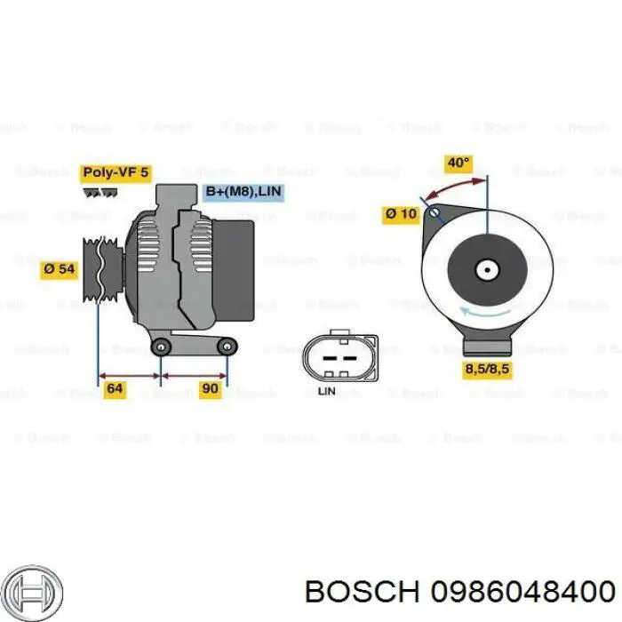 0986048400 Bosch генератор