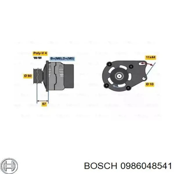 0986048541 Bosch генератор