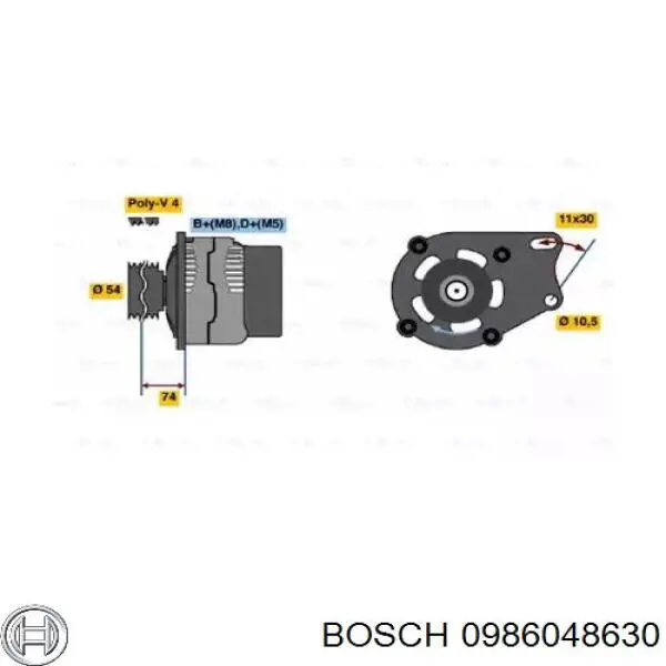 0.986.048.630 Bosch генератор