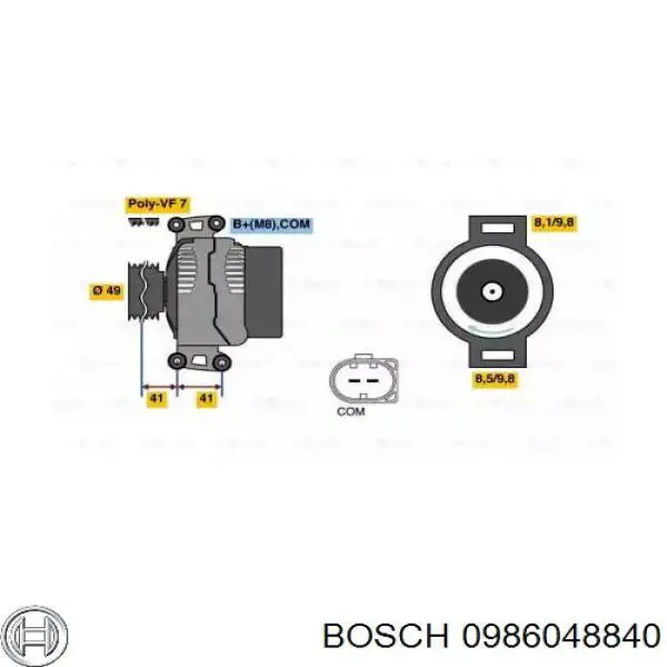 0 986 048 840 Bosch генератор