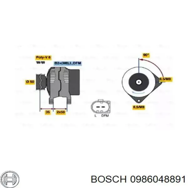 0 986 048 891 Bosch генератор
