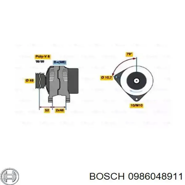 0986048911 Bosch генератор