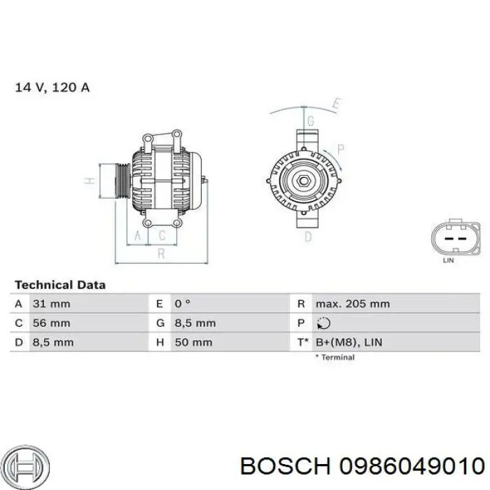 Купить 0986049010 Bosch Генератор