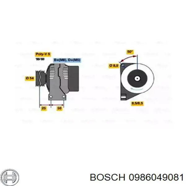 0 986 049 081 Bosch генератор