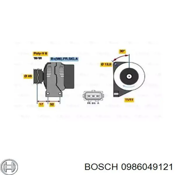 0986049121 Bosch генератор