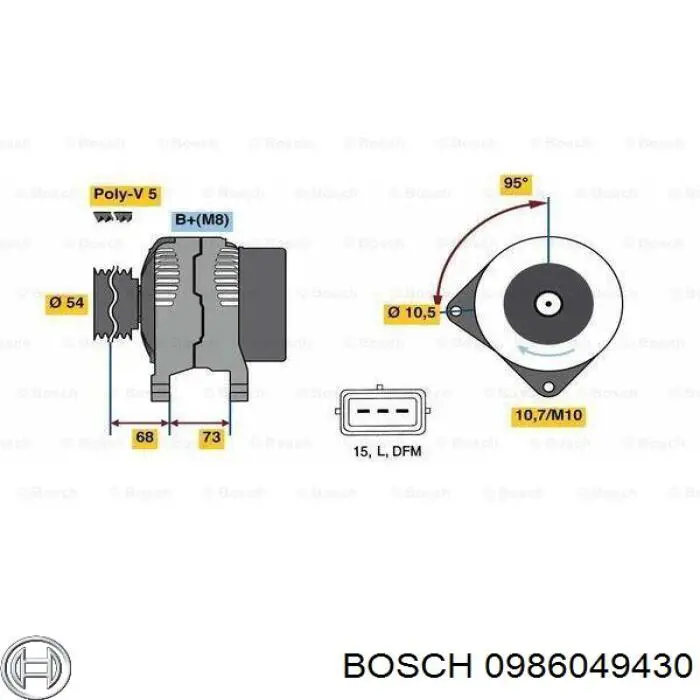 0986049430 Bosch генератор