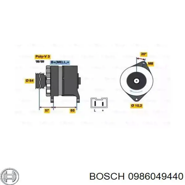 0986049440 Bosch генератор
