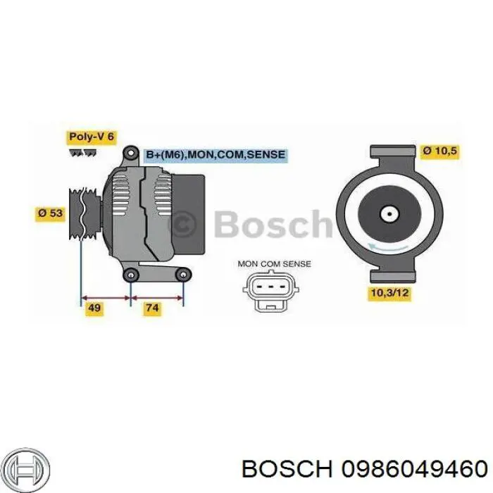 0 986 049 460 Bosch генератор