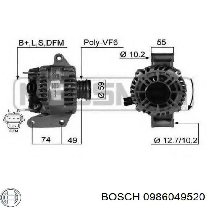 Автомобильный генератор Bosch 0986049520 цена, от 203.13 USD