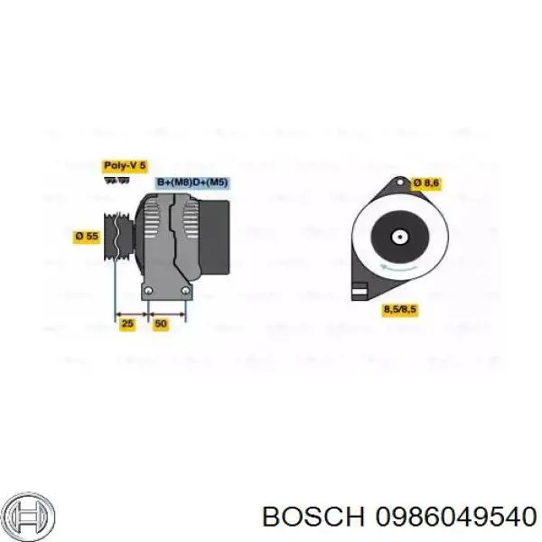 Купить 0986049540 Bosch Генератор