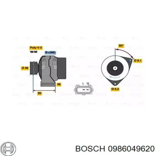 0986049620 Bosch генератор