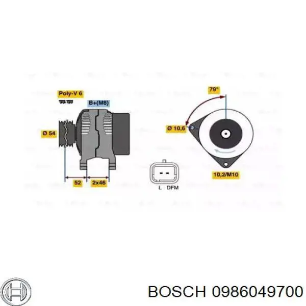 0 986 049 700 Bosch генератор