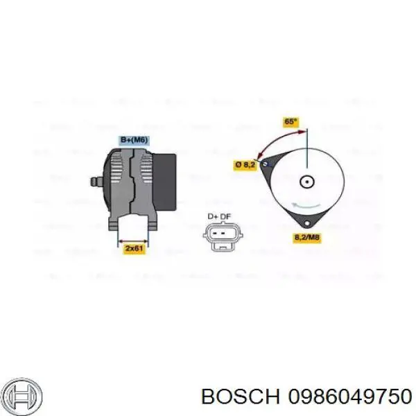 Генератор 0986049750 Bosch