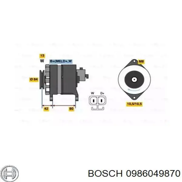 Генератор 0986049870 Bosch