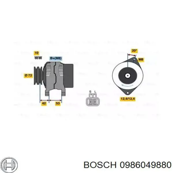 Генератор 0986049880 Bosch