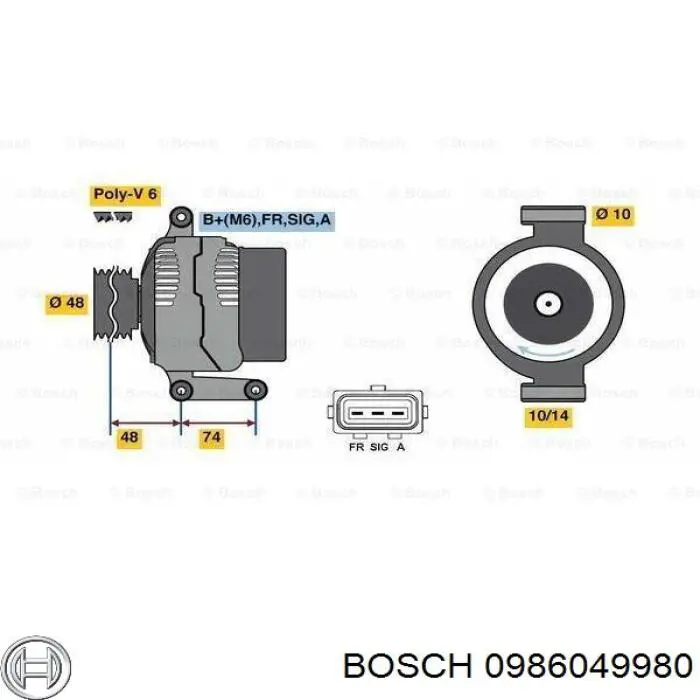 0986049980 Bosch генератор
