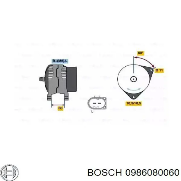 Генератор 0986080060 Bosch