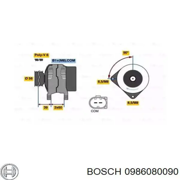 Генератор 0986080090 Bosch