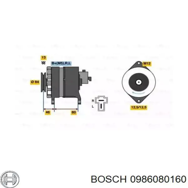 Генератор 0986080160 Bosch