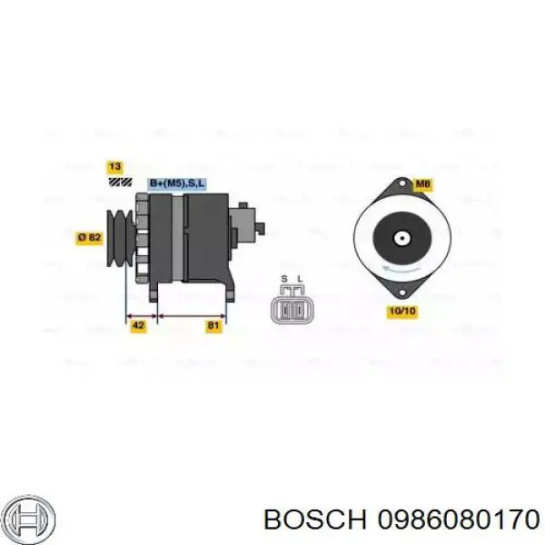 Генератор 0986080170 Bosch