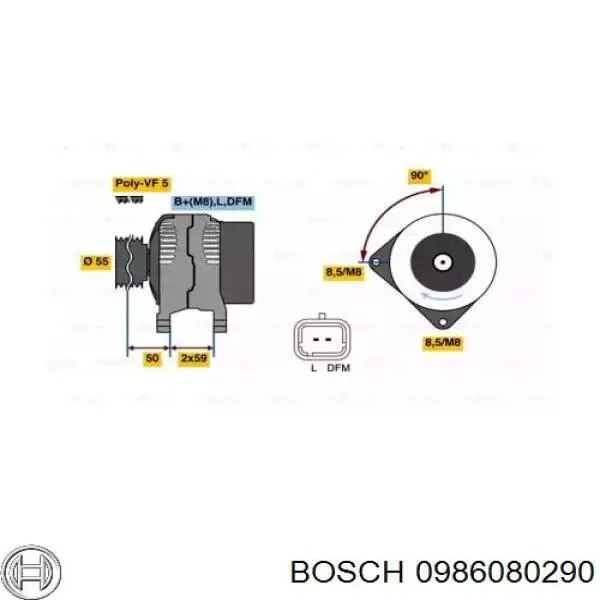 Генератор 0986080290 Bosch