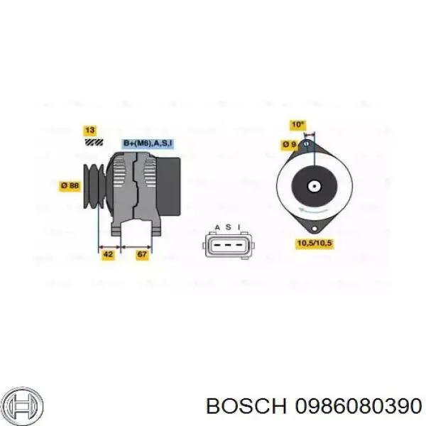 Генератор 0986080390 Bosch