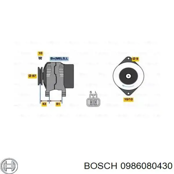 Генератор 0986080430 Bosch