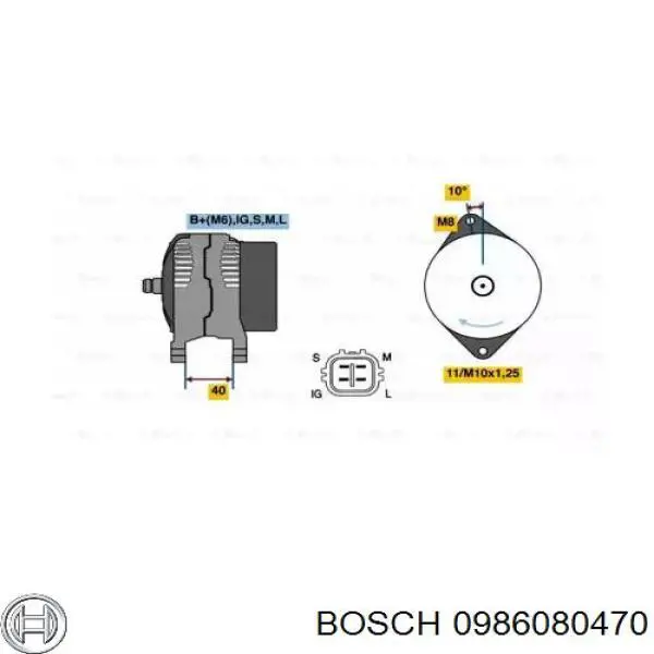 0986080470 Bosch генератор