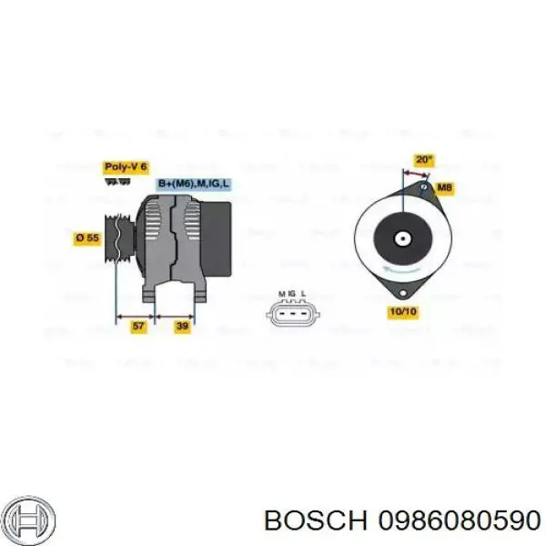 Генератор 0986080590 Bosch