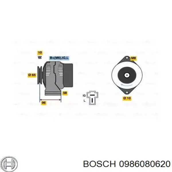 Генератор 0986080620 Bosch