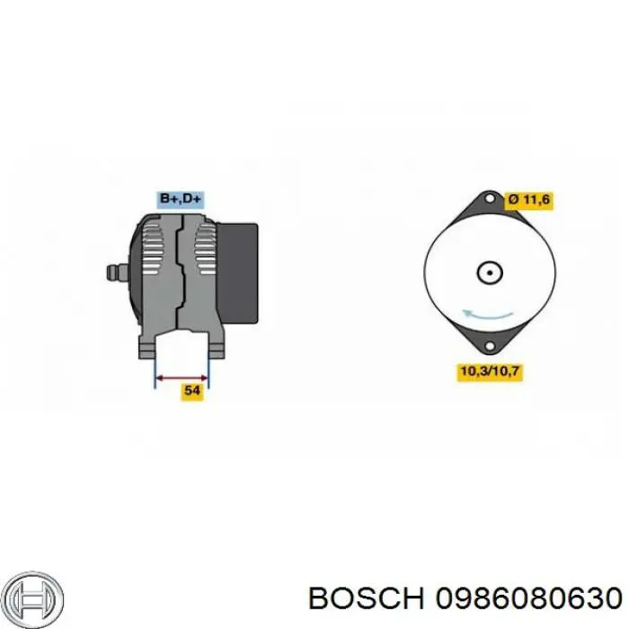 Alternador 0986080630 Bosch