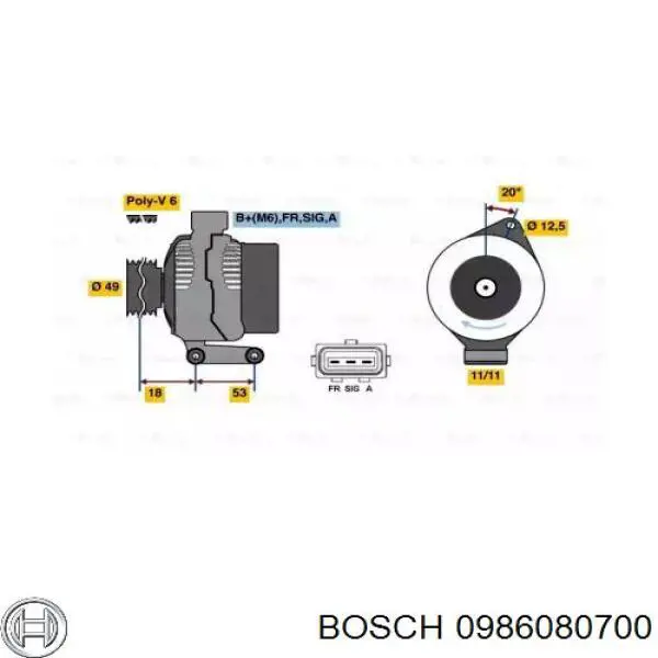 Генератор 0986080700 Bosch