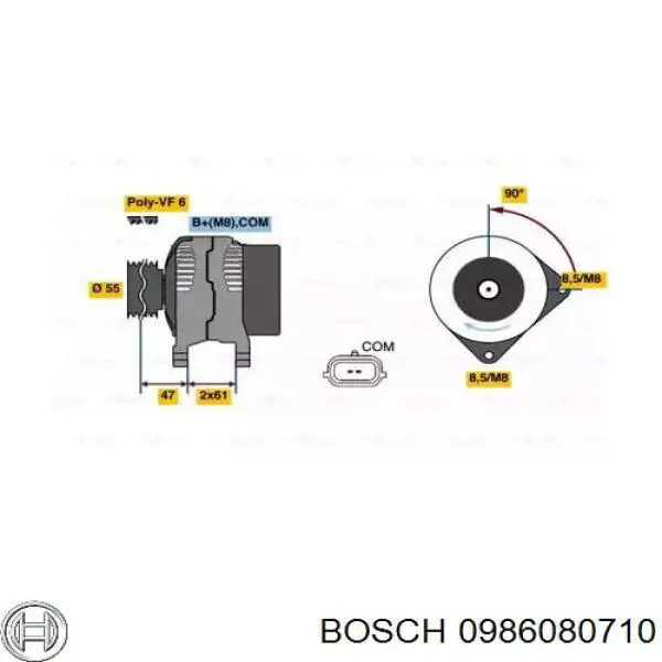 Генератор 0986080710 Bosch