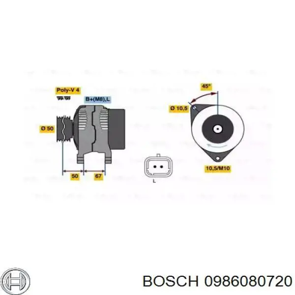 Генератор 0986080720 Bosch